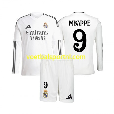 Real Madrid Kylian Mbappé 9 Kind Thuis Tenue 2024-25 L/S
